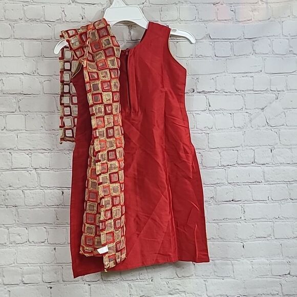 Girls Embellished 3pc Salwar Suit Set Chinon Georgette Kurta Indian Festive Wear - Picture 14 of 16